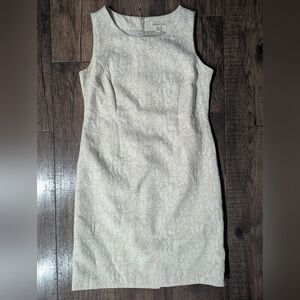 Coldwater Creek Women's Cream & White Floral Textured Sheath Knee Dress Size 8P